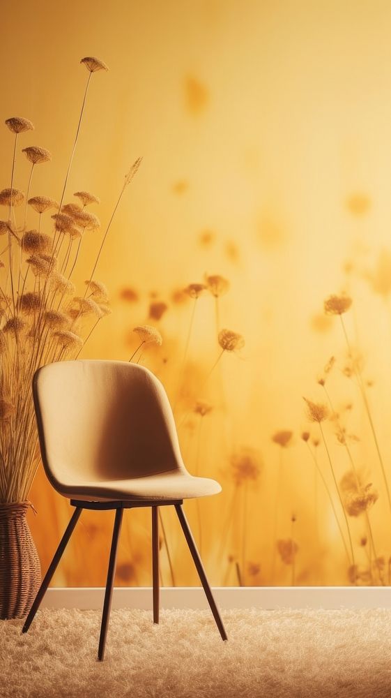 Nature furniture wallpaper chair.