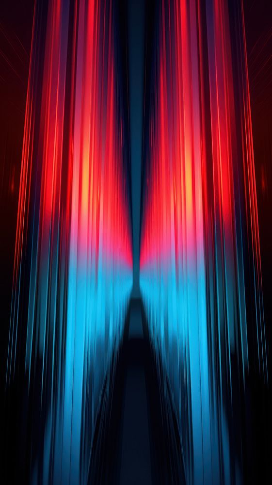 Anaglyph abstract neon lines lighting stage night.