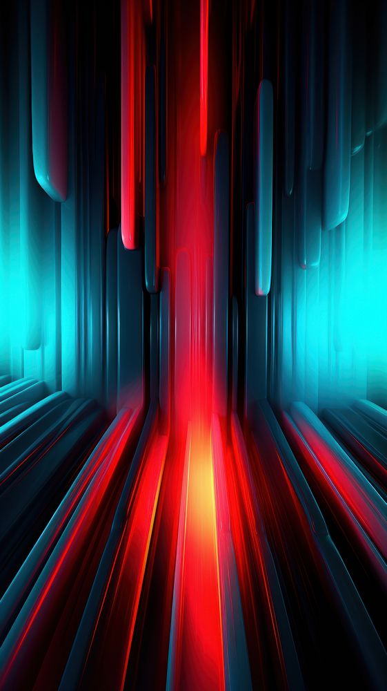 Anaglyph abstract neon lines pattern light red.