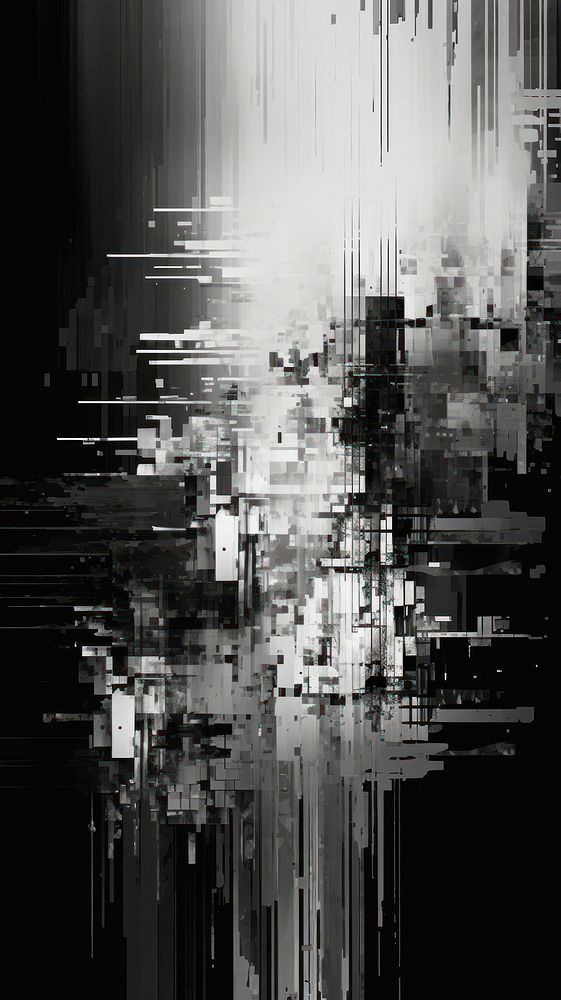 Abstract Digital Pixel Noise Glitch Error Video Damage abstract black backgrounds.