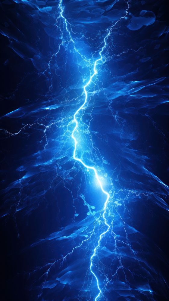 Blue lightning bolt thunderstorm abstract nature.