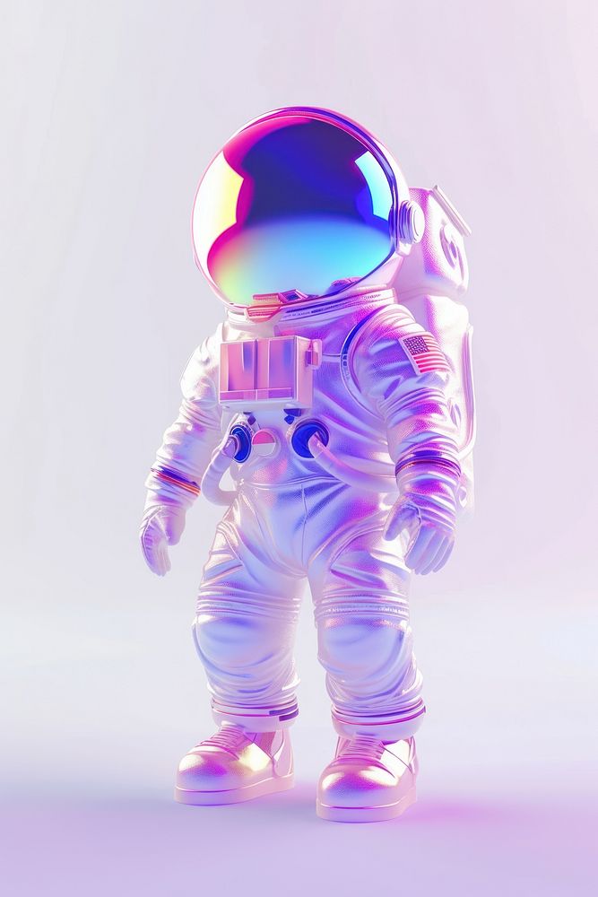 Astronaut purple space illuminated.