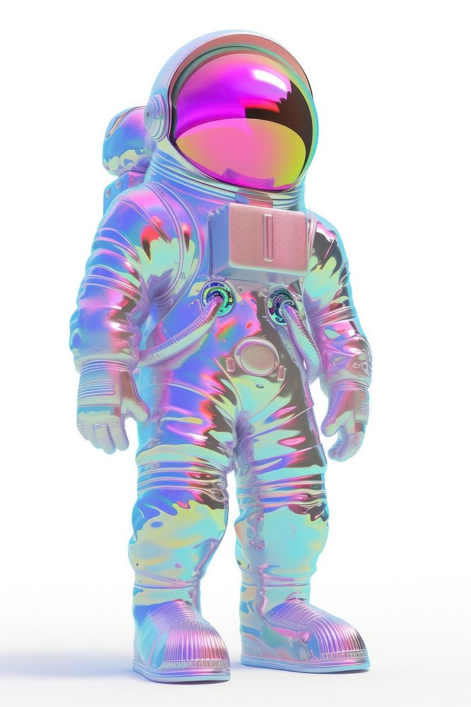 Astronaut purple white background futuristic.