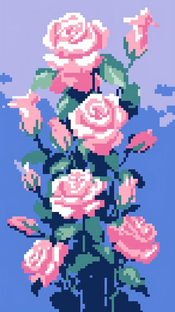 Roses garden art graphics pattern.