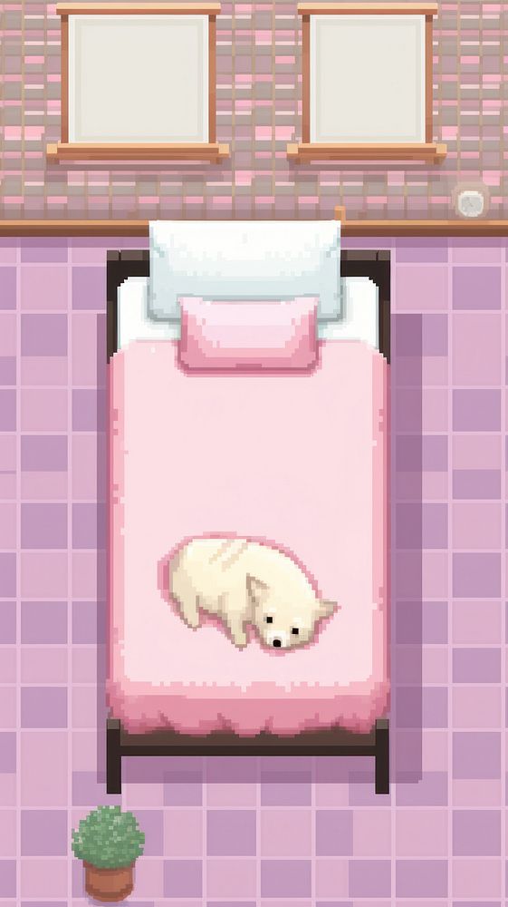 Dog sleeping in the cozy room furniture mammal pet.