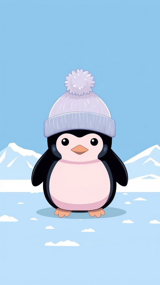 Penguin eskimo outdoors cartoon winter. Premium Photo Illustration