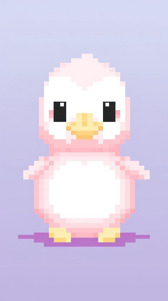 Kawaii penguin bird representation pixelated.