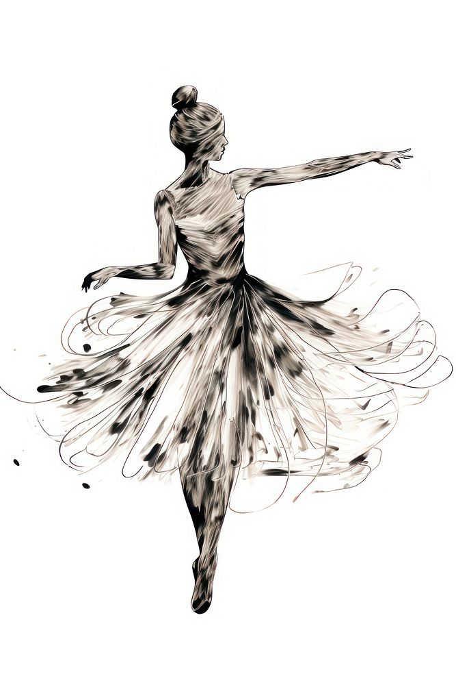 A ballerina dancing drawing ballet.