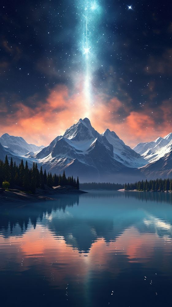 Galaxy landscape mountain outdoors nature.