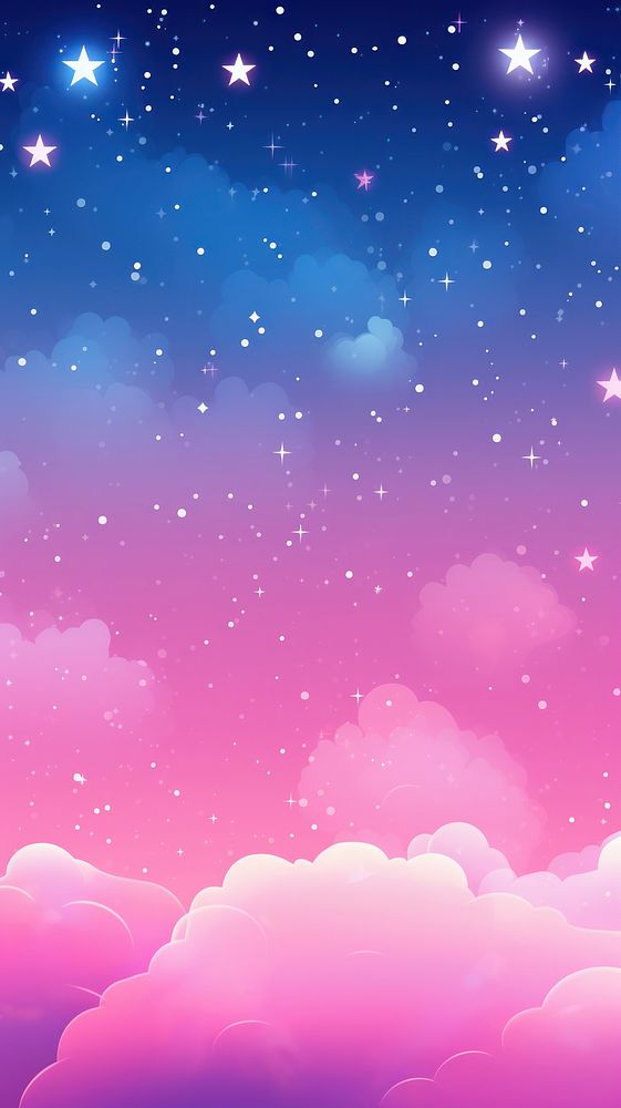 Pink sky with stars and bokeh backgrounds abstract outdoors.