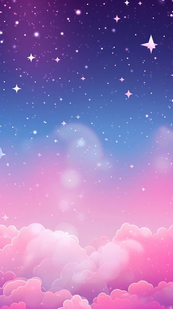Pink sky with stars and bokeh backgrounds abstract outdoors.