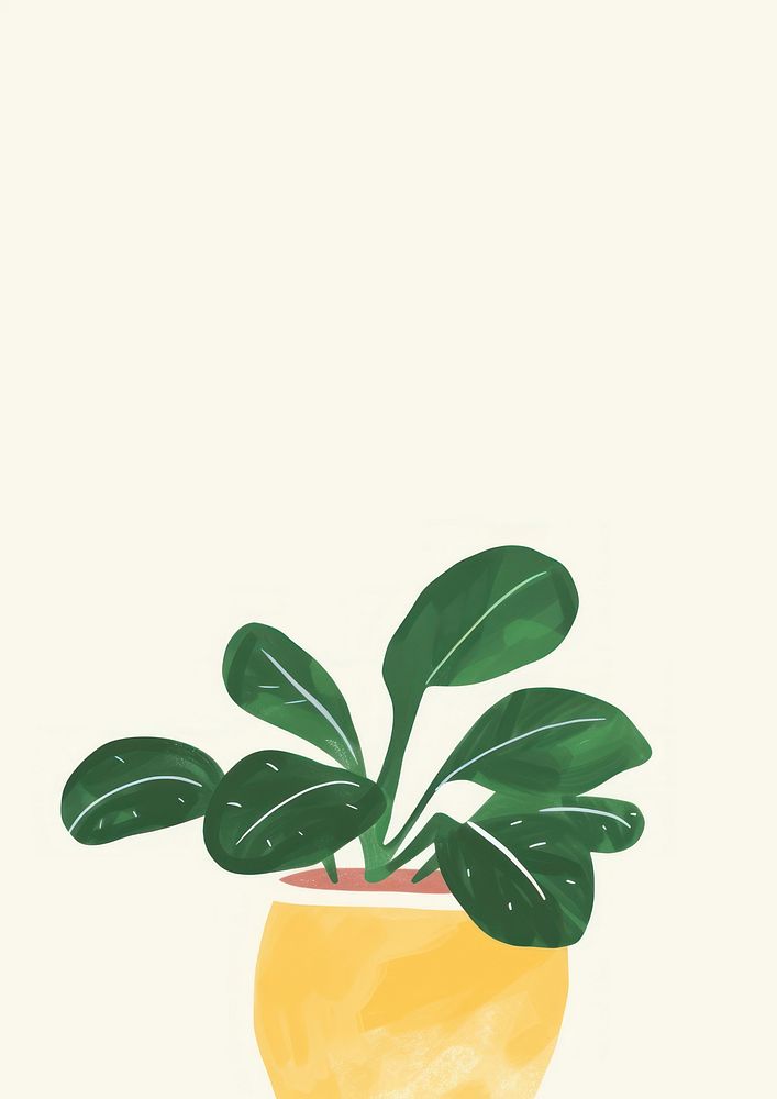 Houseplant leaf flowerpot cartoon.