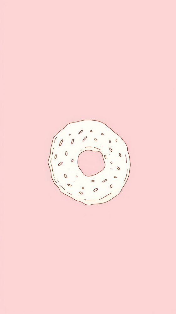 Kawaii doodle illustration of donut background bagel food confectionery.