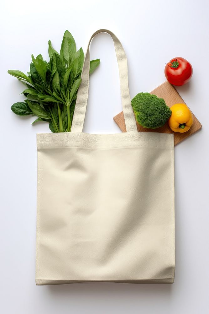 Beige grocery shopping tote bag