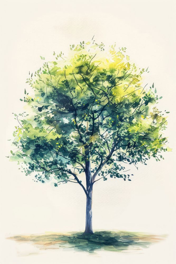 A tree painting plant sunlight.