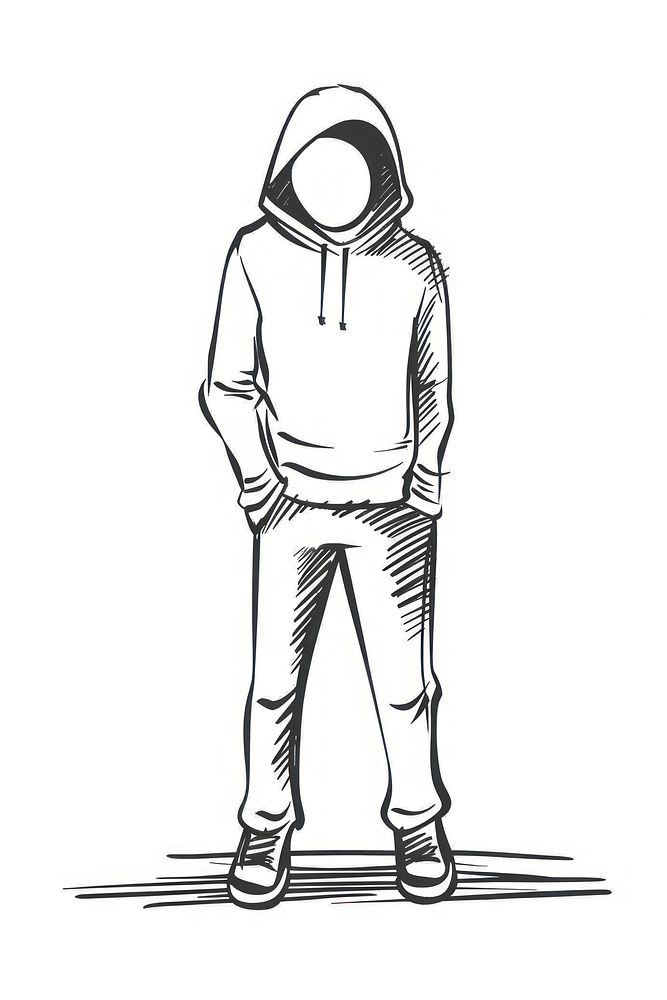 A thief sweatshirt drawing sketch.