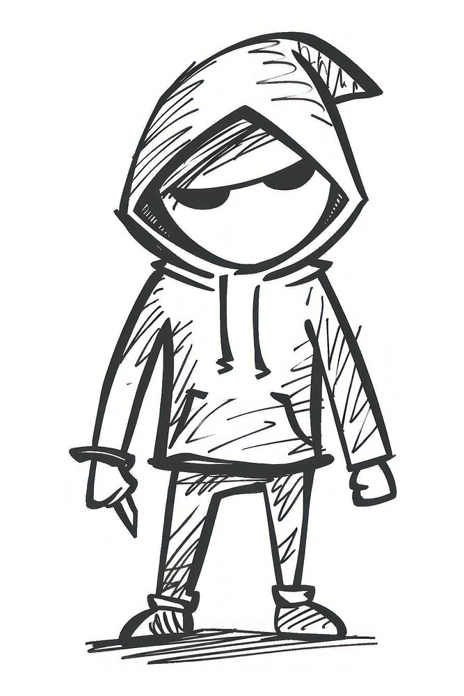 A thief drawing sketch doodle.