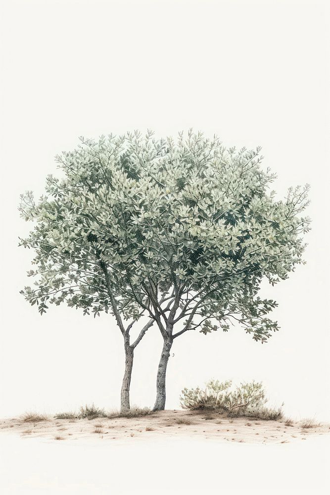 A vintage tree outdoors drawing sketch.