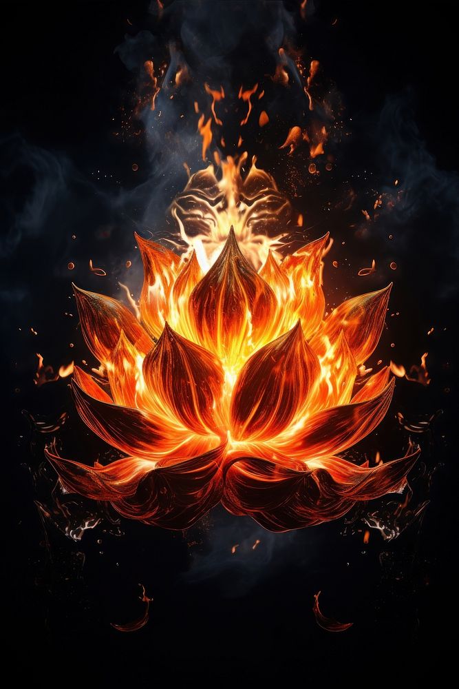 Lotus fire flame spirituality illuminated creativity.