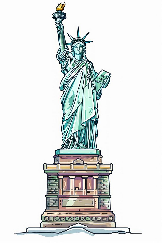 Statue of Liberty sculpture landmark representation.