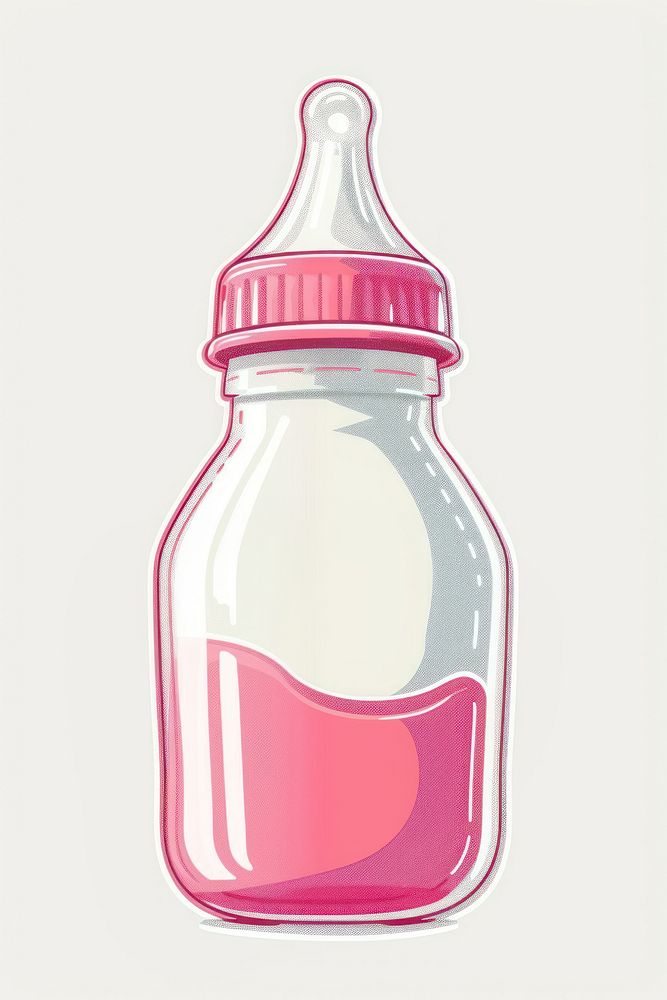 Infant feeding bottle pink jar refreshment.