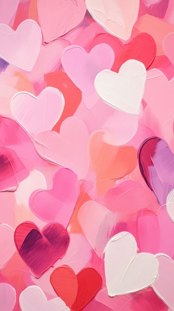Y2K pink hearts abstract petal backgrounds.