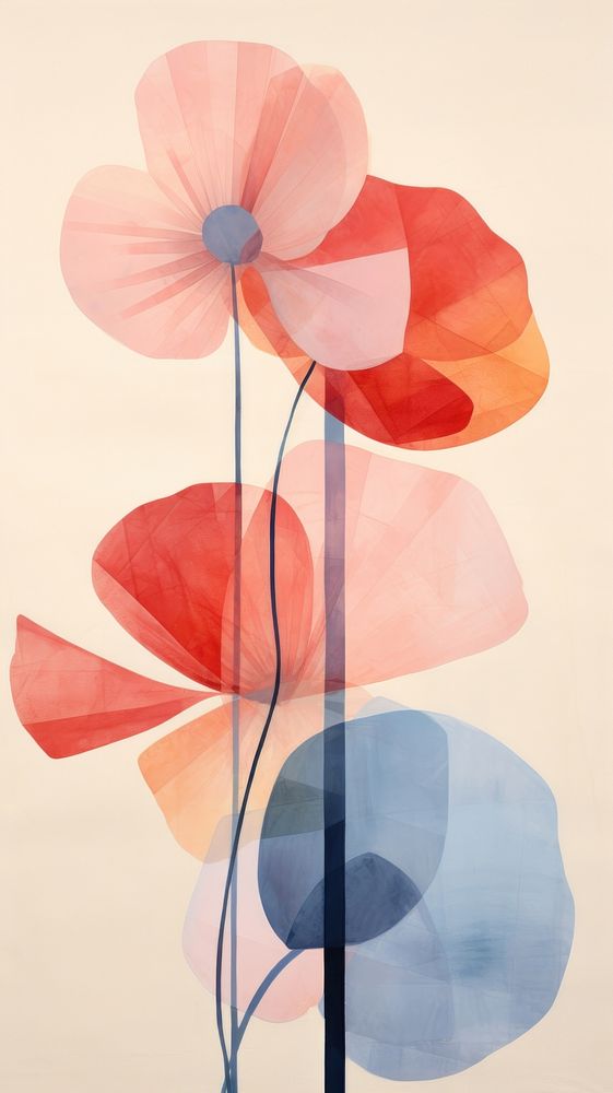 Flower abstract painting poppy.