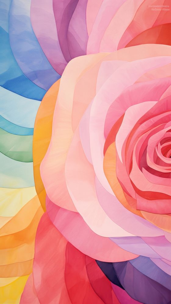 Rainbow rose abstract pattern flower.