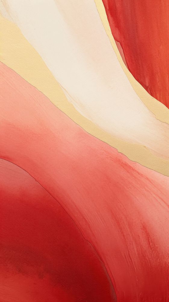 Red and gold wave abstract painting petal.