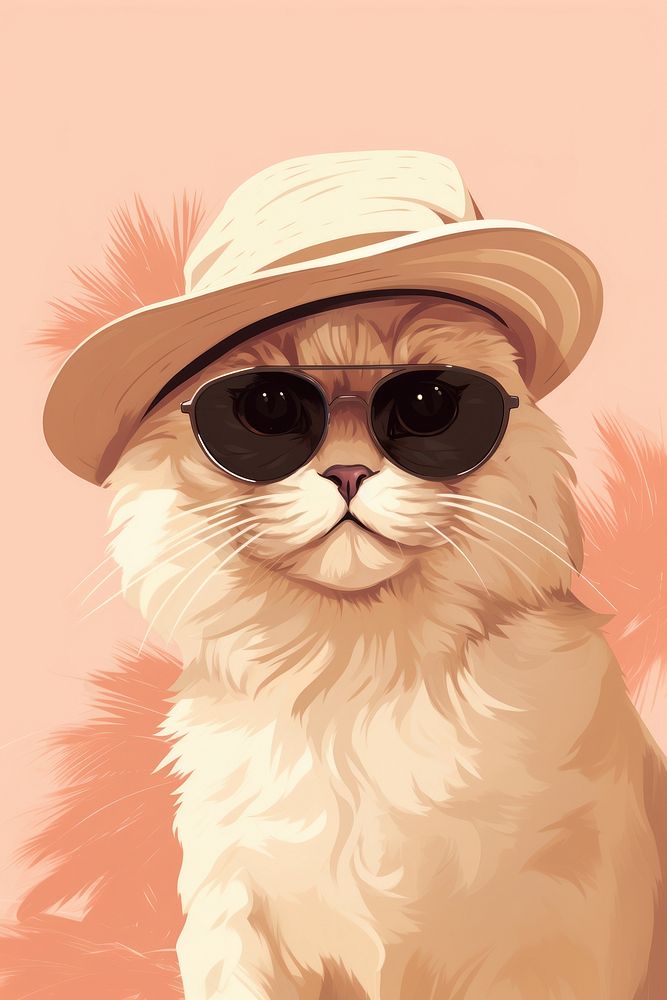 Cat sunglasses drawing animal.