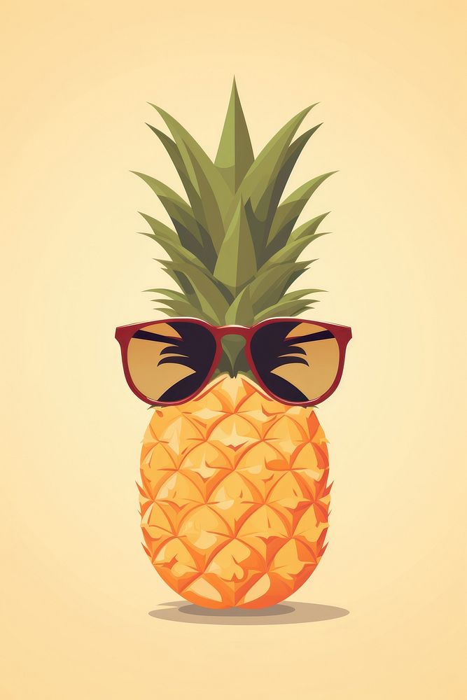 Pineapple sunglasses plant fruit.