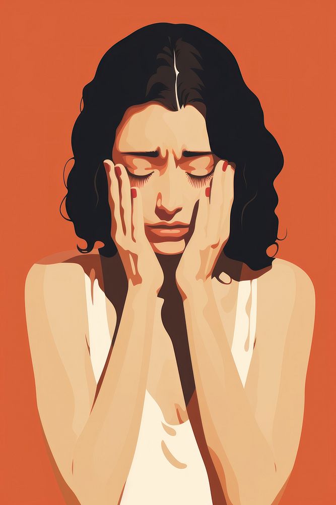 Woman crying adult disappointment hopelessness.