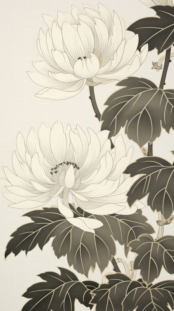 Elegant japanese lotus art backgrounds pattern.