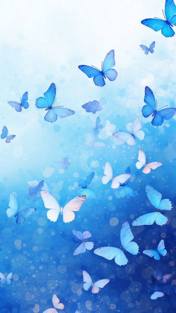 Blue butterflies backgrounds outdoors animal.