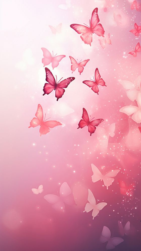 Pink butterflies petal plant red.