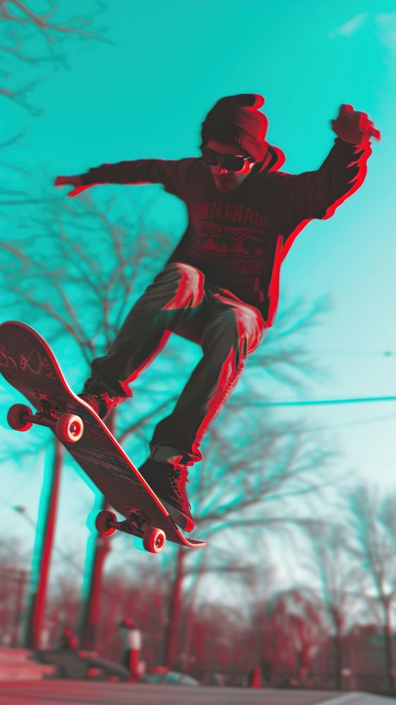 Skateboard skateboarding photography red.