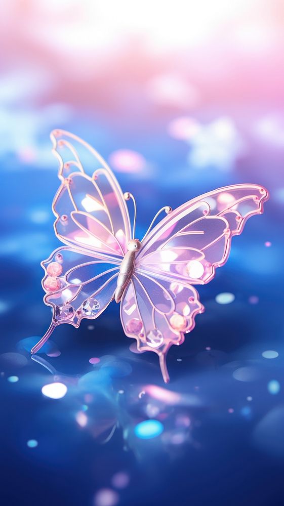 Blue and pink butterfly jewerly graphics animal accessories.
