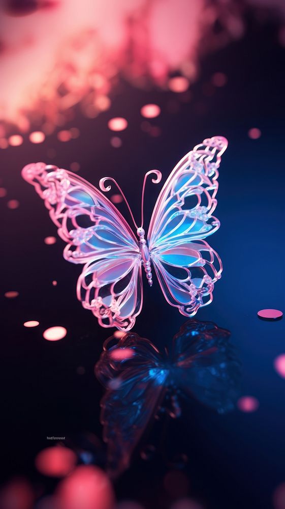 Blue and pink butterfly jewerly graphics light accessories.