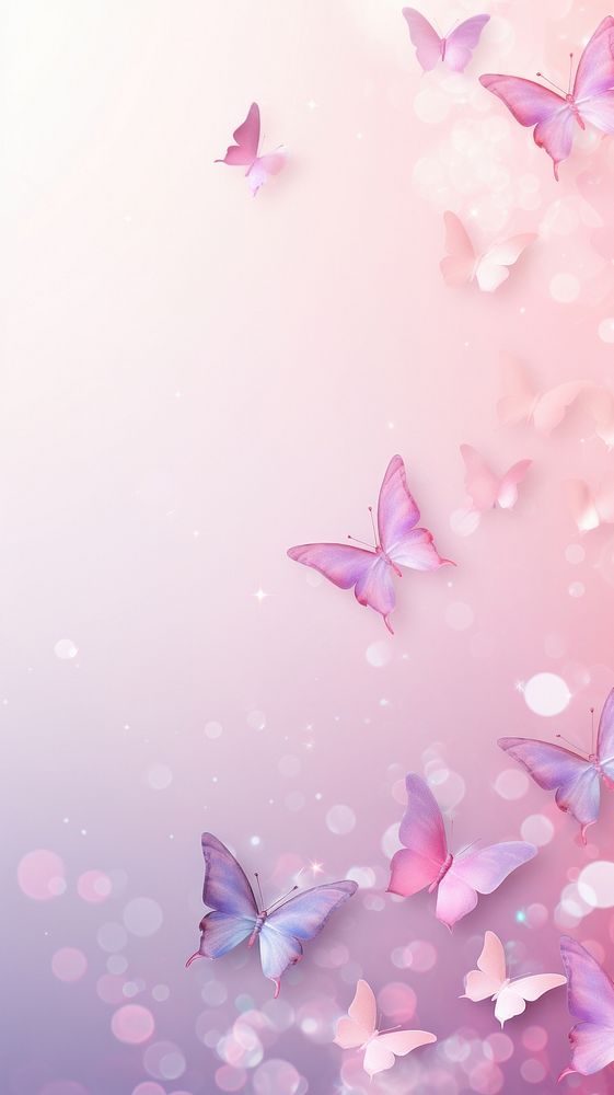 Butterflies in aesthetic glitter style backgrounds petal plant.