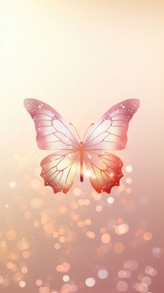 Butterfly in aesthetic glitter style animal insect petal.