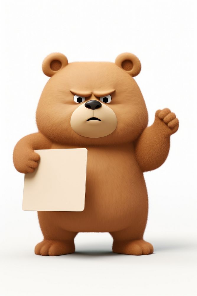 Angry bear mammal animal paper.