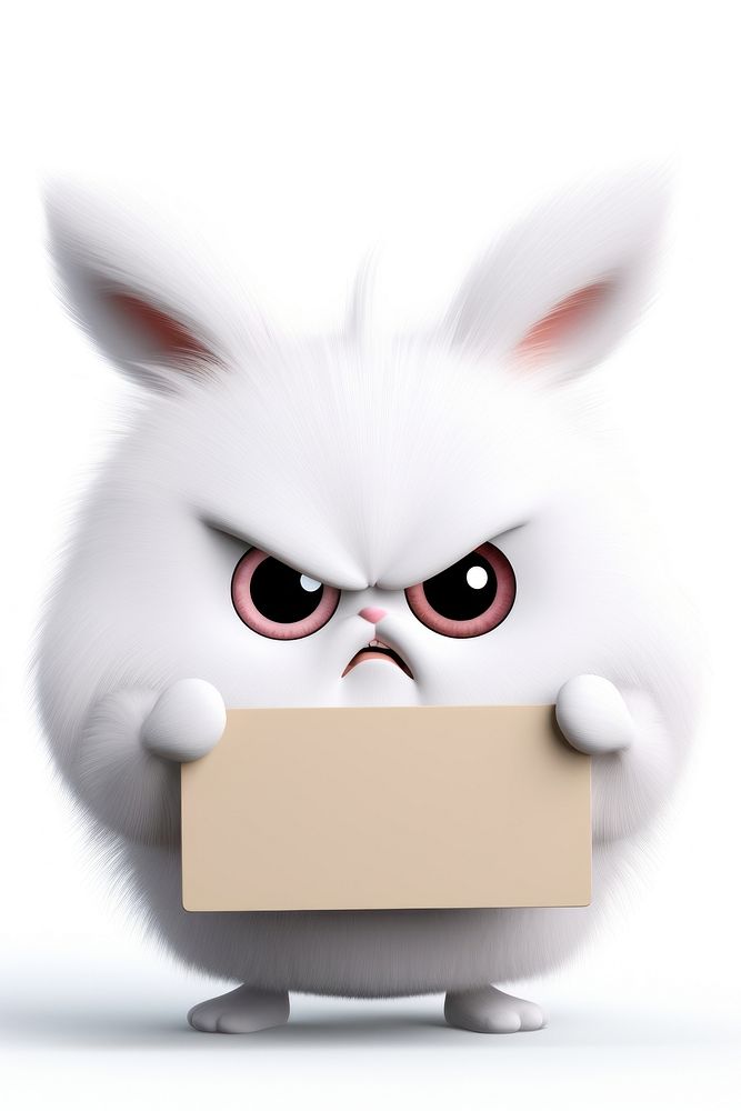 Angry bunny animal mammal white.