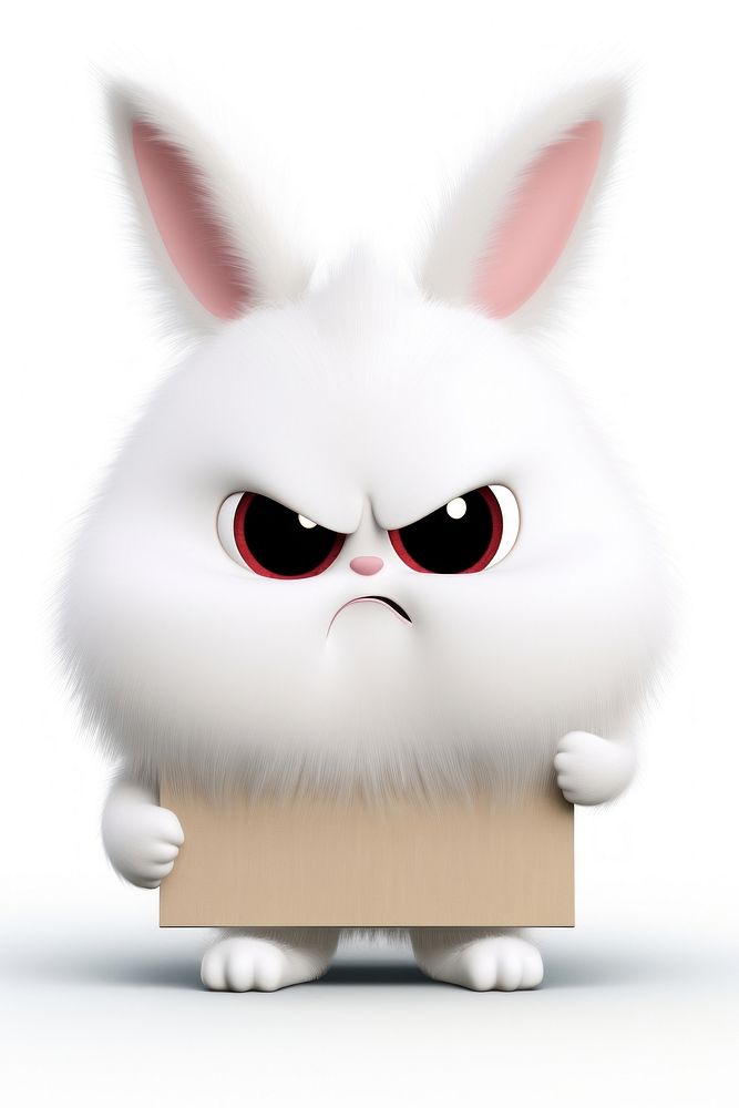 Angry bunny animal mammal white.