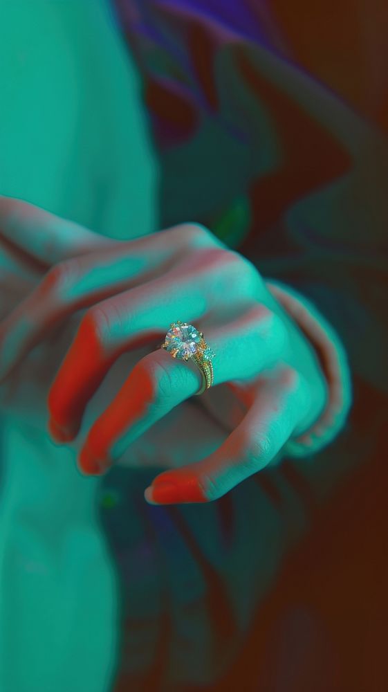 Diamond ring hand gemstone.