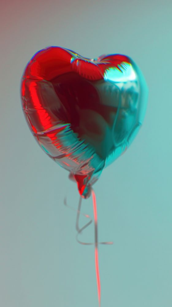 Balloon heart red symbol.