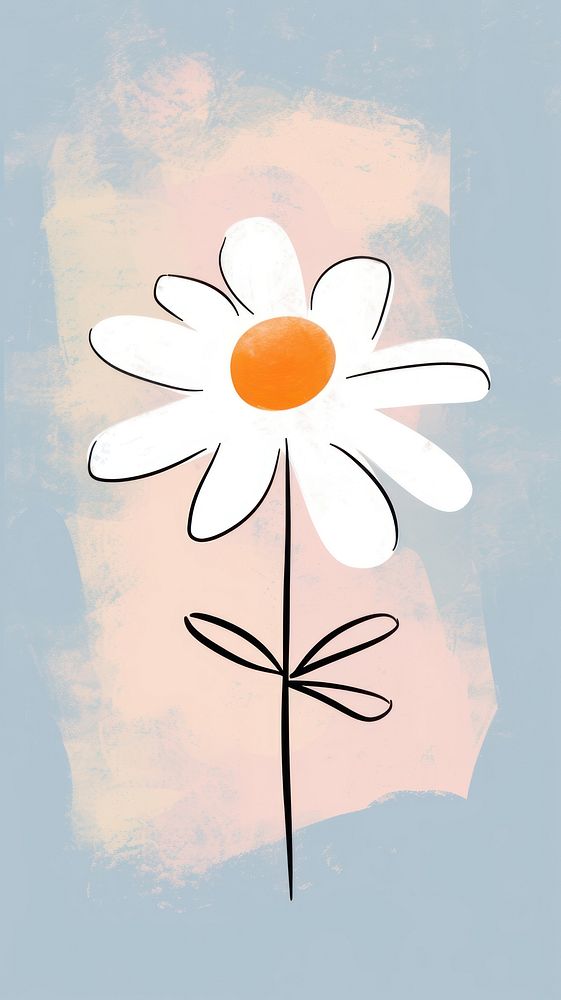 Cute flower character illustration petal daisy plant.