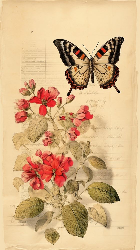 A butterflies and flower butterfly pattern animal.