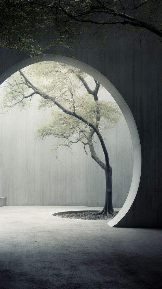 Cool wallpaper concrete arch tree architecture plant.