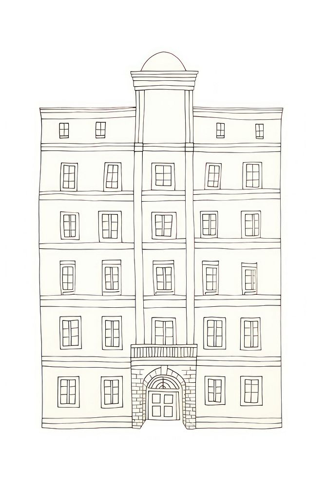 Illustration of a building drawing sketch architecture.