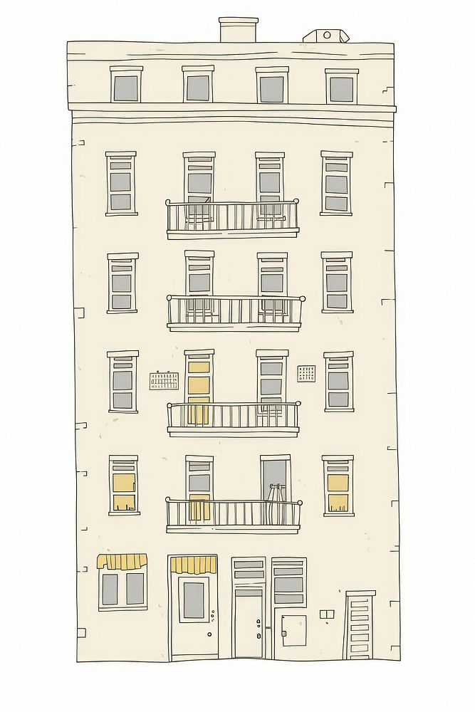 Illustration of an apartment building architecture city.